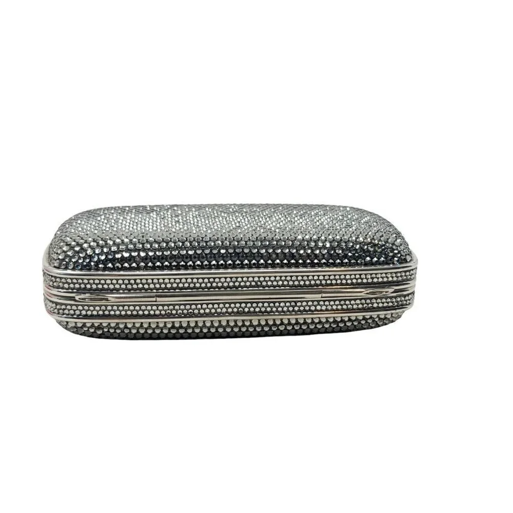 JUDITH LIEBER SWAROVSKI CRYSTAL Classic Micro mini Clutch Bag smoke gray Amazing